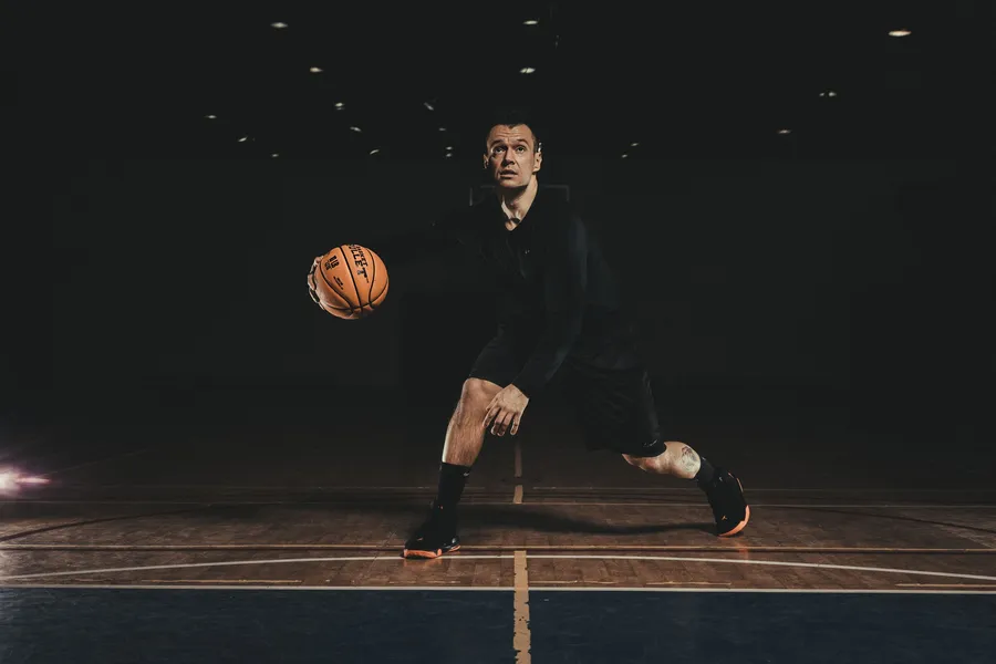Dribbling with a Basket Bullet medicine ball