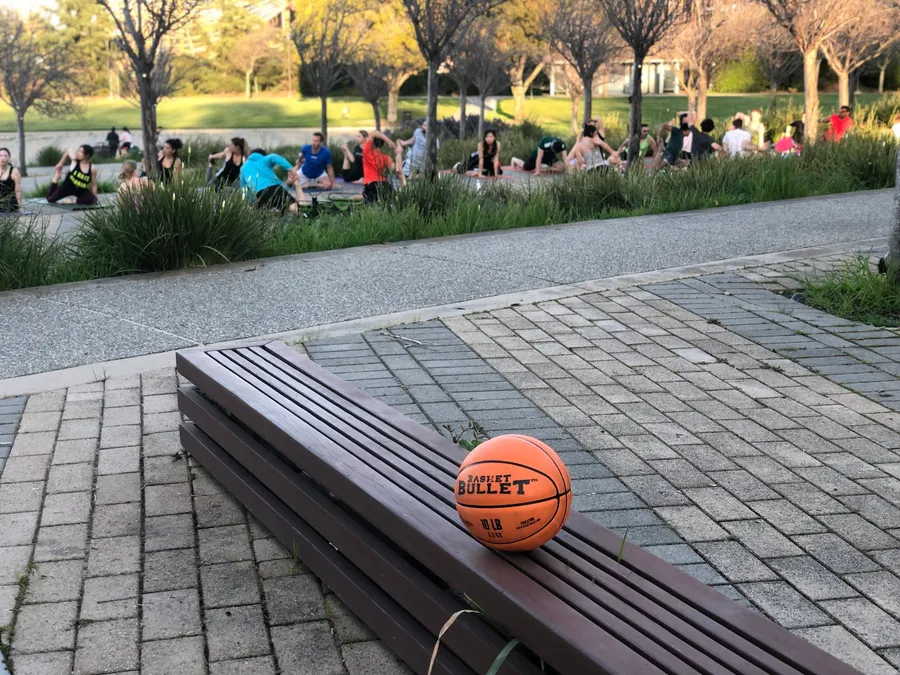 A Basket Bullet medicine ball on the Google campus