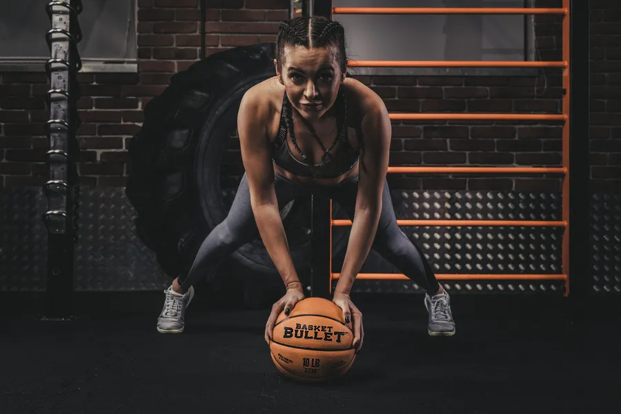 Plank with a Basket Bullet medicine ball