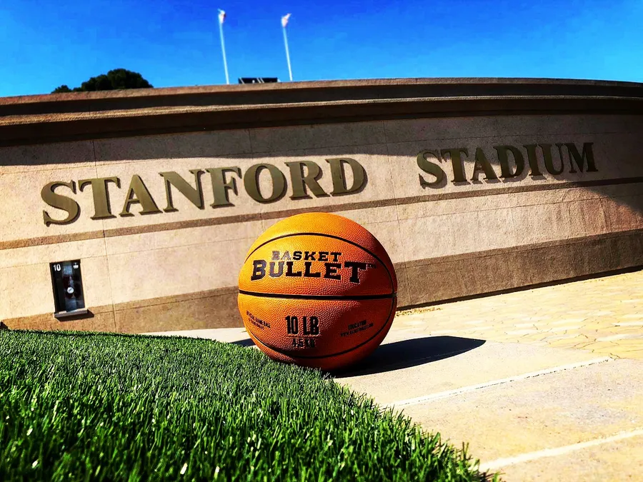 A Basket Bullet medicine ball at Stanford Stadium